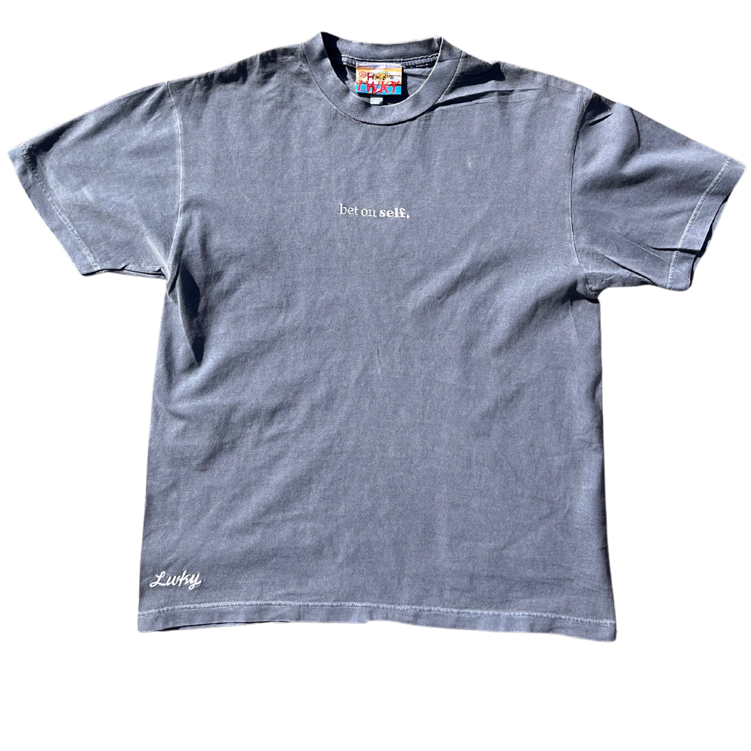 BET ON SELF. TEE (WASHED BLUE)