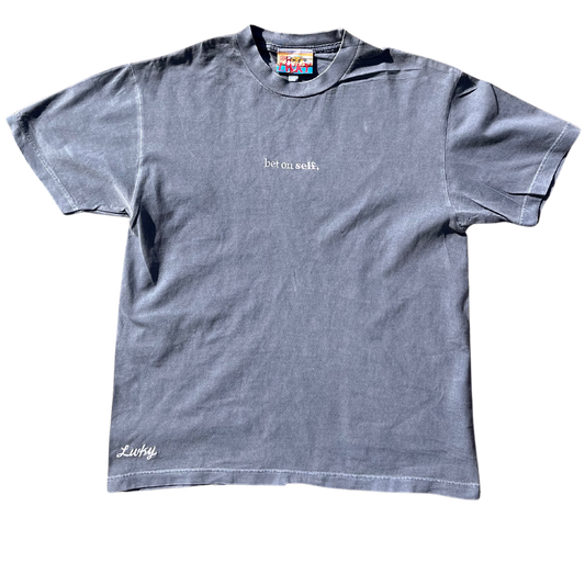 BET ON SELF. TEE (WASHED BLUE)