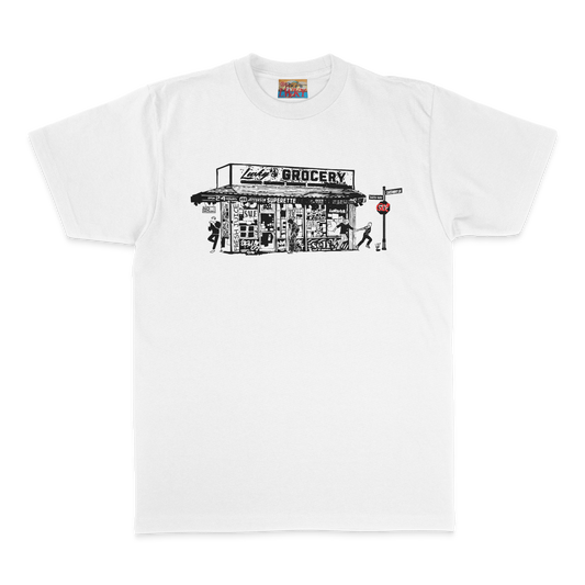 WHITE "BODEGA" TEE