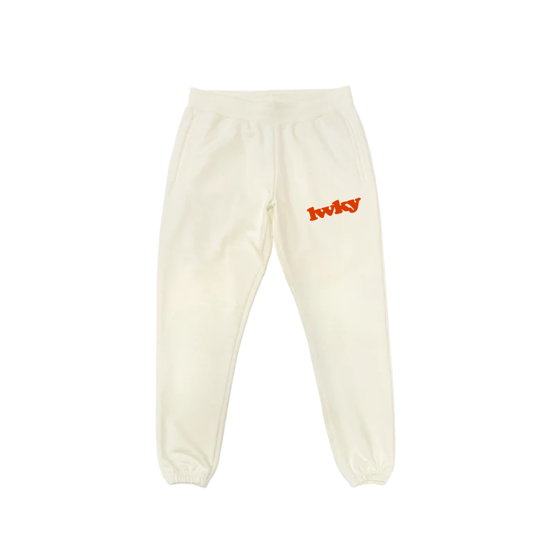 CREAM TERRY SWEATPANTS